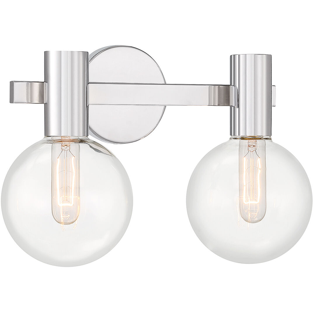 Wright 2 Light 15.5 inch Polished Chrome Bathroom Vanity Light Wall Light