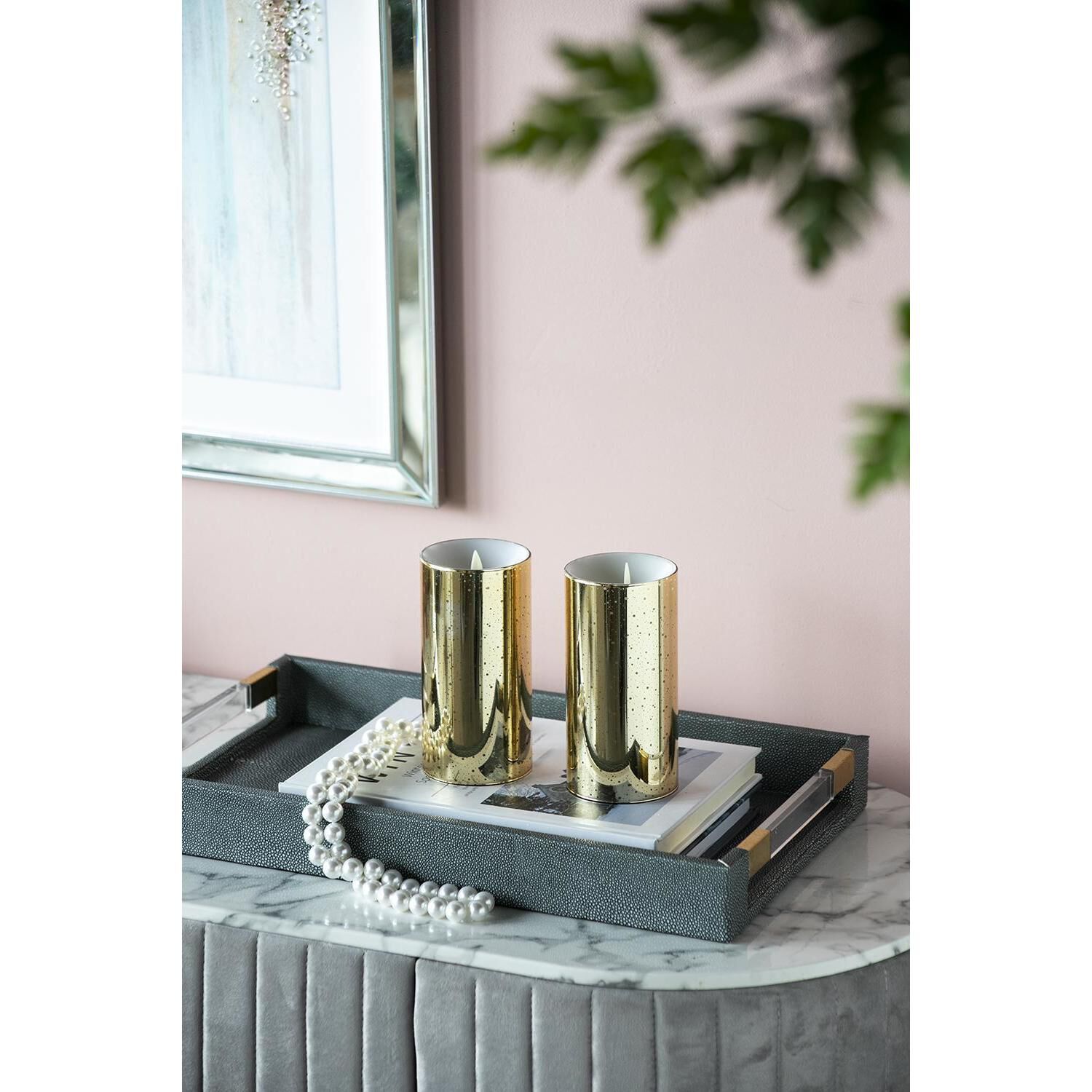 Speckled 6 X 3 inch LED Candle