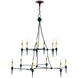 Danielli 12 Light 41 inch French Black Chandelier Ceiling Light