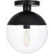 Eclipse 1 Light 10 inch Black Flush Mount Ceiling Light
