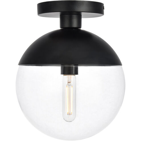 Eclipse 1 Light 10 inch Black Flush Mount Ceiling Light