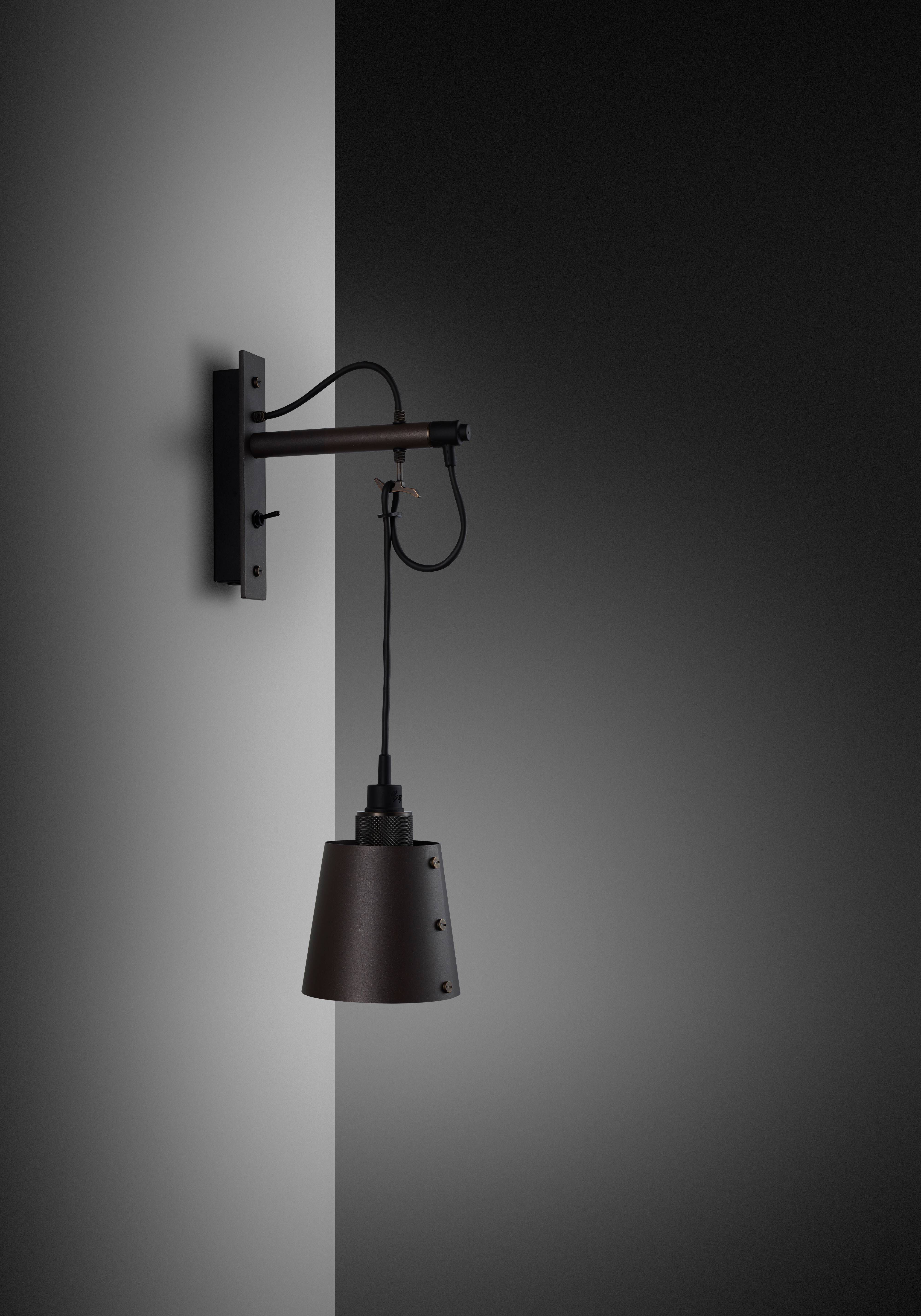 Hooked Wall Light in Graphite / Smoked Bronze