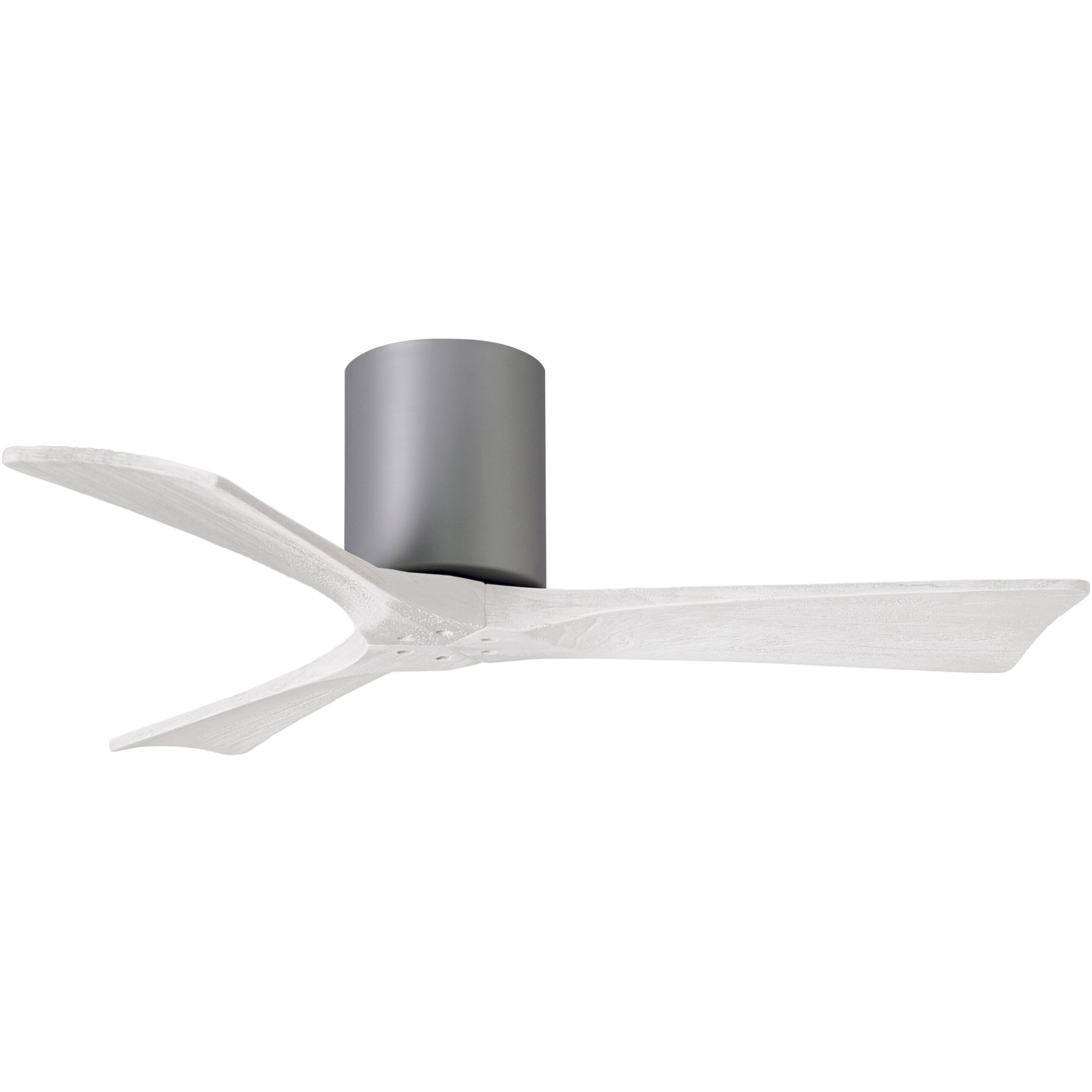 Atlas Irene-3H 42 inch Brushed Nickel with Matte White Blades Flush Mount Paddle Fan, Flush Mounted