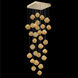 Vesta LED 30 inch Gold Pendant Ceiling Light in Amber Studio Glass