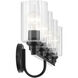 Gioe 4 Light 32.25 inch Black Vanity Light Wall Light