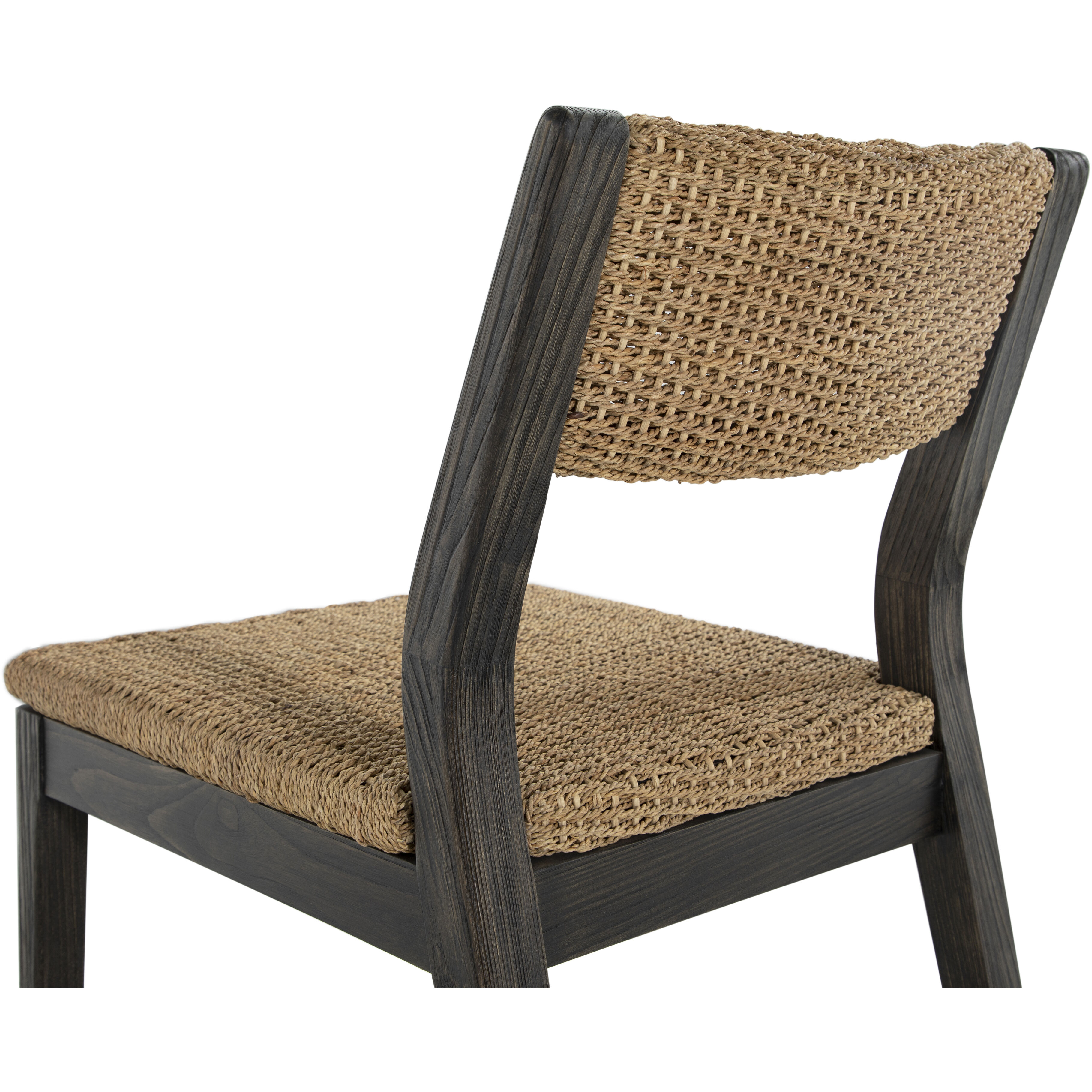 Richard Dark Brown Rubber Wood / Natural Seagrass Occasional Chair