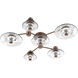 Atmosphere Cirrus LED Burnished Bronze Sconce/Flush Mount Ceiling Light in 3000K LED, Clear Granite, Hub & Spoke