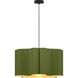 Paulina 1 Light 23.6 inch Black Pendant Ceiling Light in Green/Ash, 24 in, WEP Collection