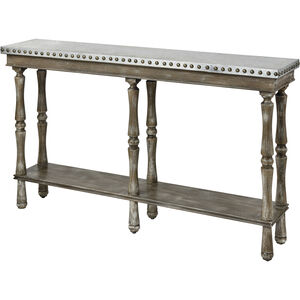 Rhodes 58 X 12 inch Warm Oak with Silver Console Table