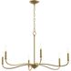 Ilia 6 Light 34 inch Brushed Gold Chandelier Ceiling Light