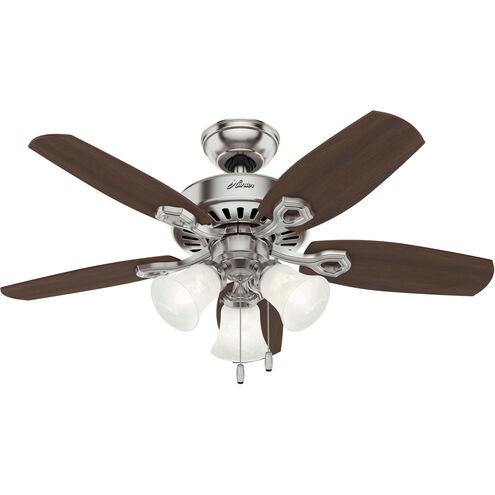 Builder 42 inch Brushed Nickel with Brazilian Cherry/Harvest Mahogany Blades Ceiling Fan