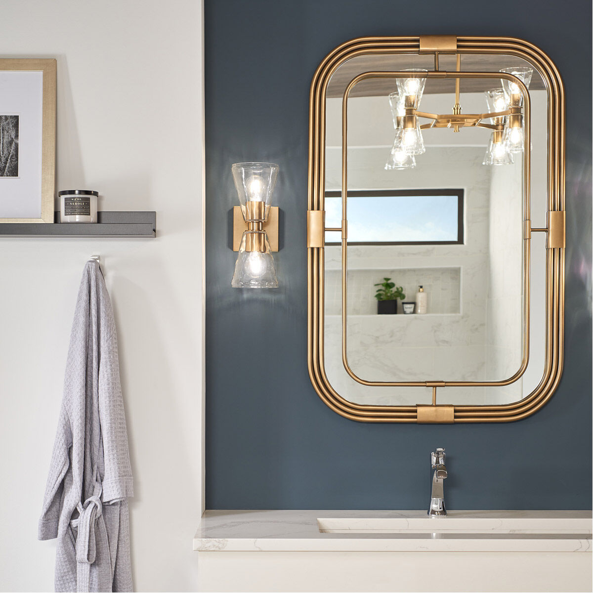 Lyra 2 Light 5 inch Aged Brass Sconce Wall Light