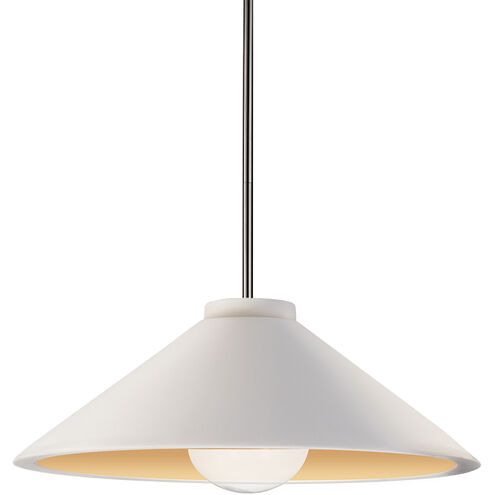 Radiance Collection 1 Light 12 inch Matte White and Champagne Gold with Brushed Nickel Pendant Ceiling Light