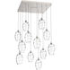 Ellisse 12 Light Beige Silver Chandelier Ceiling Light, Square Multi-Port