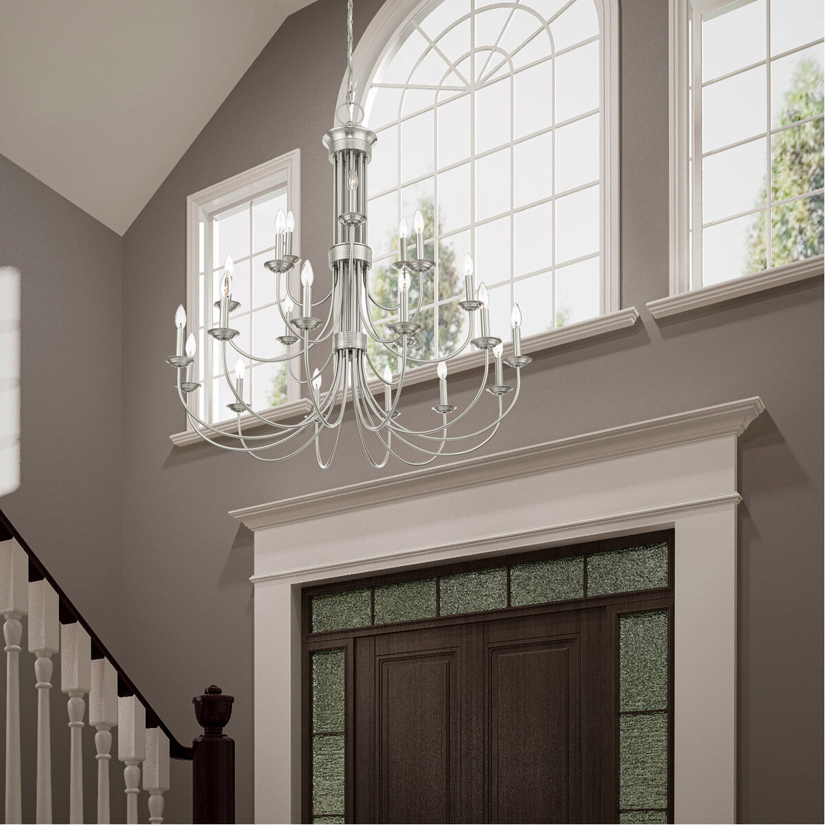 Estate 21 Light 42 inch Brushed Nickel Chandelier Ceiling Light