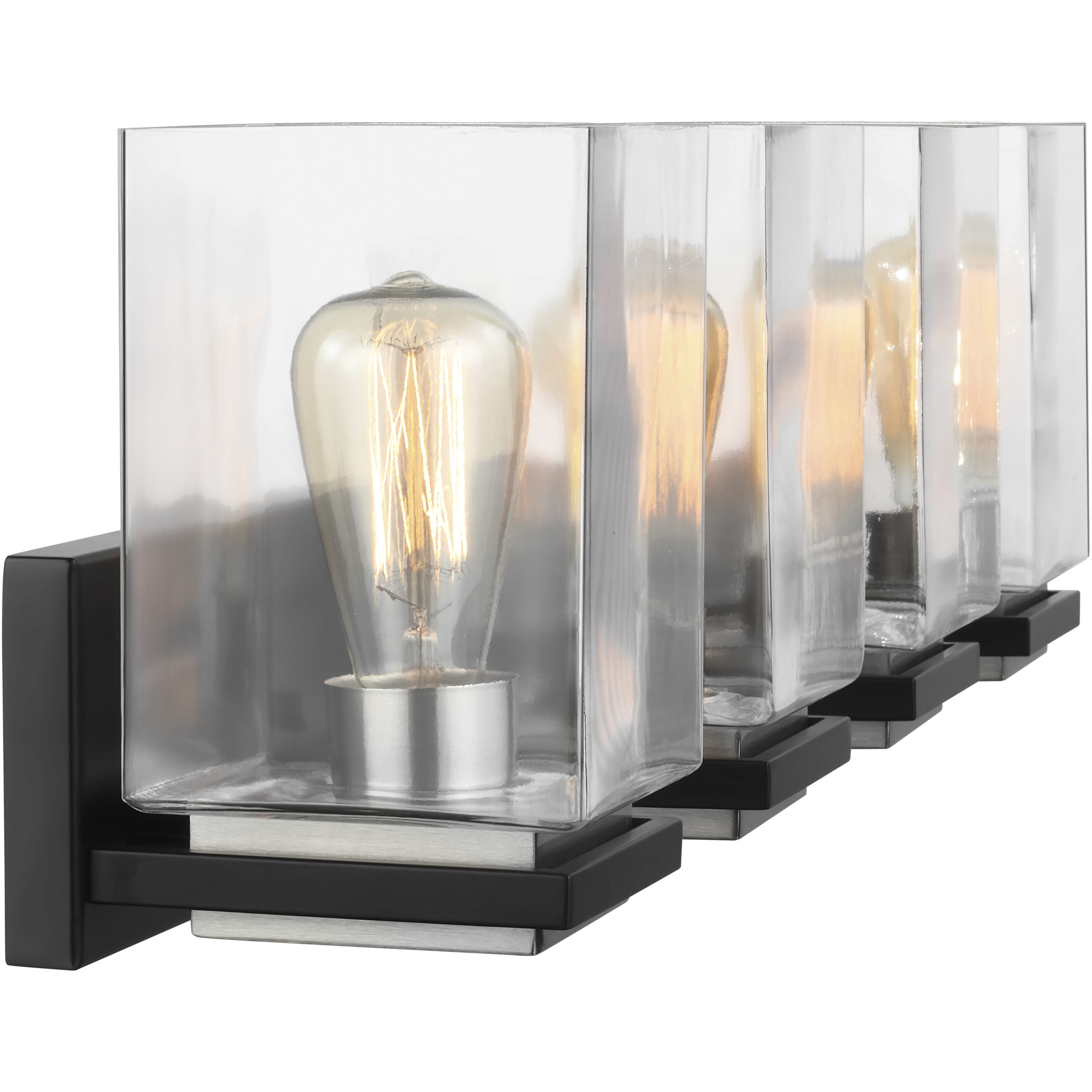 Crossroads 4 Light 31.88 inch Matte Black Bathroom Vanity Lights Wall Light