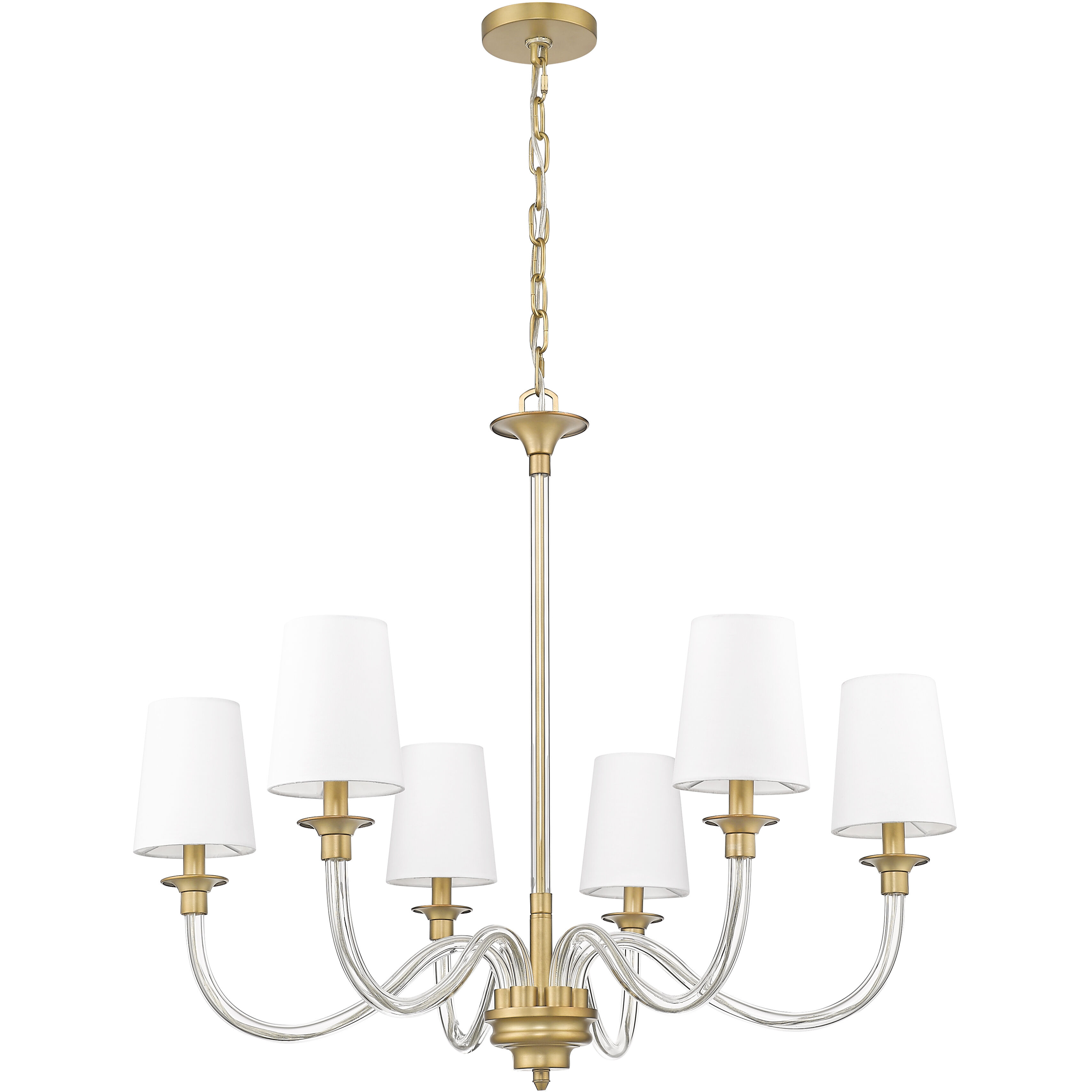 Katerina 6 Light 32 inch Rubbed Brass Chandelier Ceiling Light