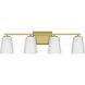 Vertex 4 Light 29 inch Brushed Gold Bath Light Wall Light