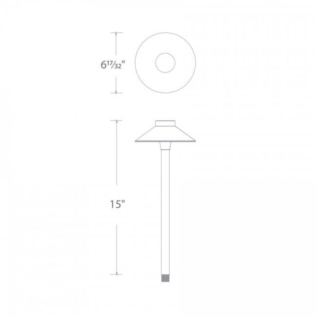 Tiki 12 6.5 watt Black Path Lighting in 2700K, Black on Aluminum, Path and Area Light, WAC Landscape