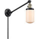 Dover 30 inch 60.00 watt Black Antique Brass Swing Arm Wall Light, Franklin Restoration