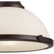 Chadwick 1 Light 13 inch Oil Rubbed Bronze Pendant Ceiling Light in White Glass, Oiled Bronze