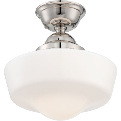 ML 1 Light 14 inch Polished Nickel Semi Flush Mount Ceiling Light