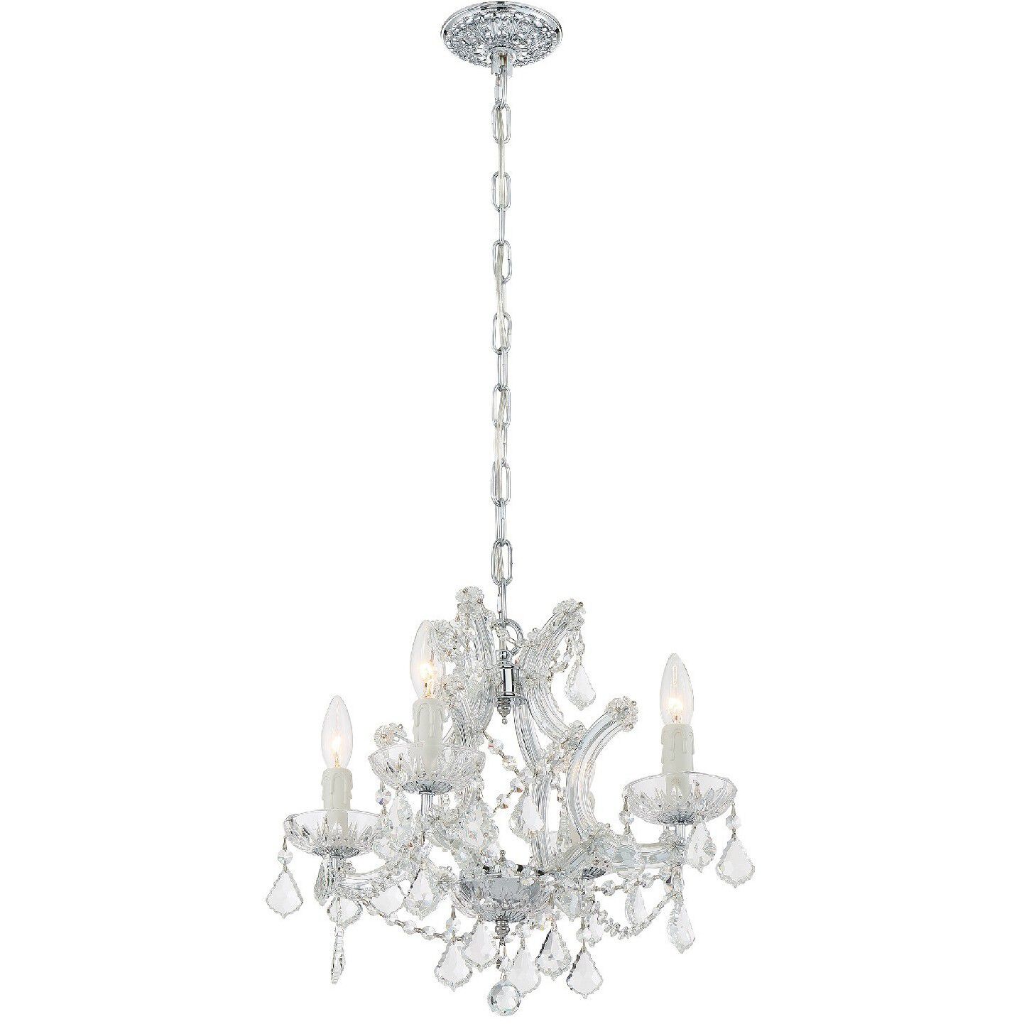 Maria Theresa 4 Light 16.5 inch Polished Chrome Mini Chandelier Ceiling Light in Clear Spectra