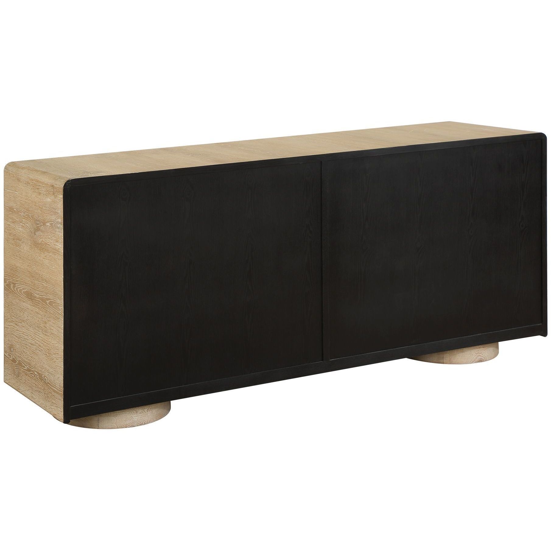 Evanston Natural and Black 4 Door Cabinet