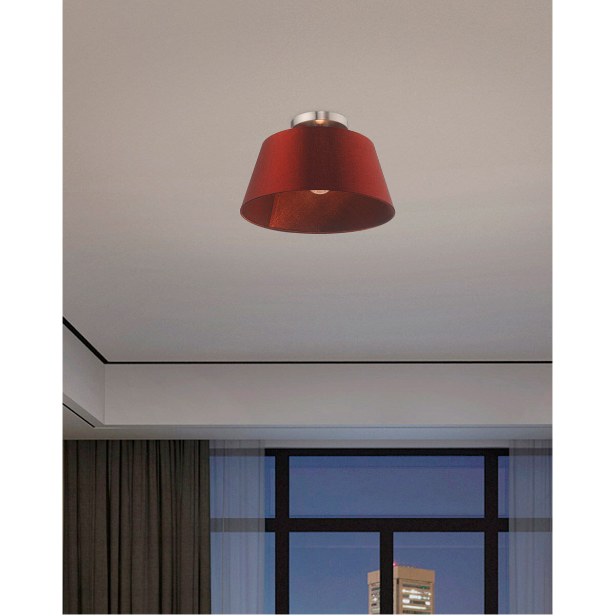 Belclaire 1 Light 13 inch Brushed Nickel Semi-Flush Mount Ceiling Light