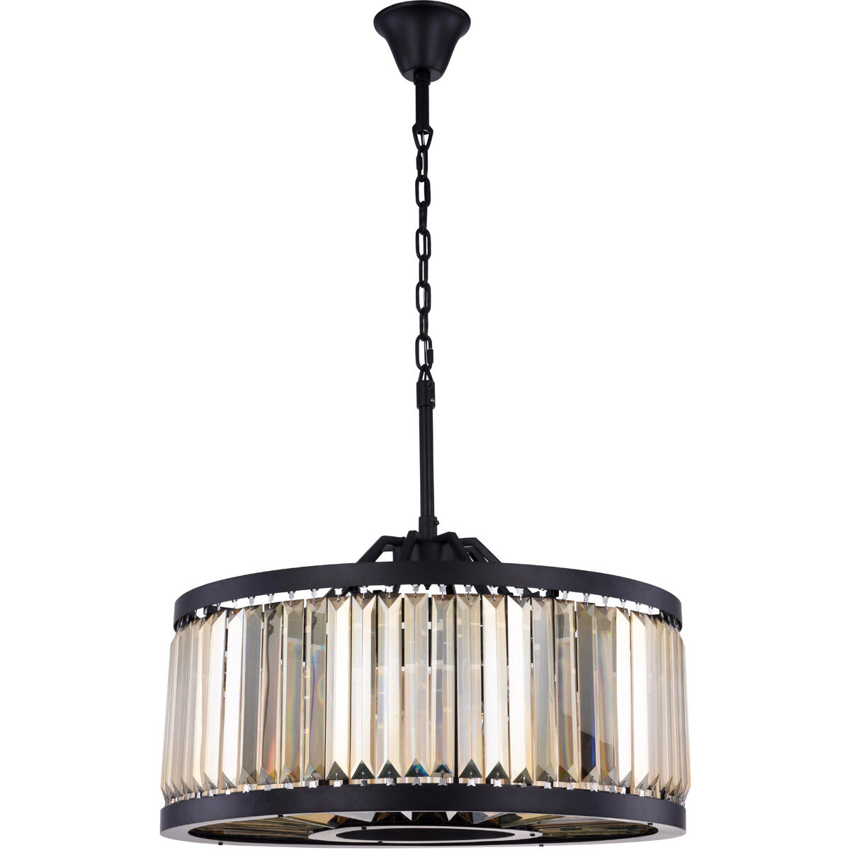 Chelsea 8 Light 28 inch Matte Black Chandelier Ceiling Light in Golden Teak, Urban Classic
