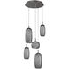 Vessel LED Graphite Multi-Pendant Ceiling Light in 3000K LED, Smoke
