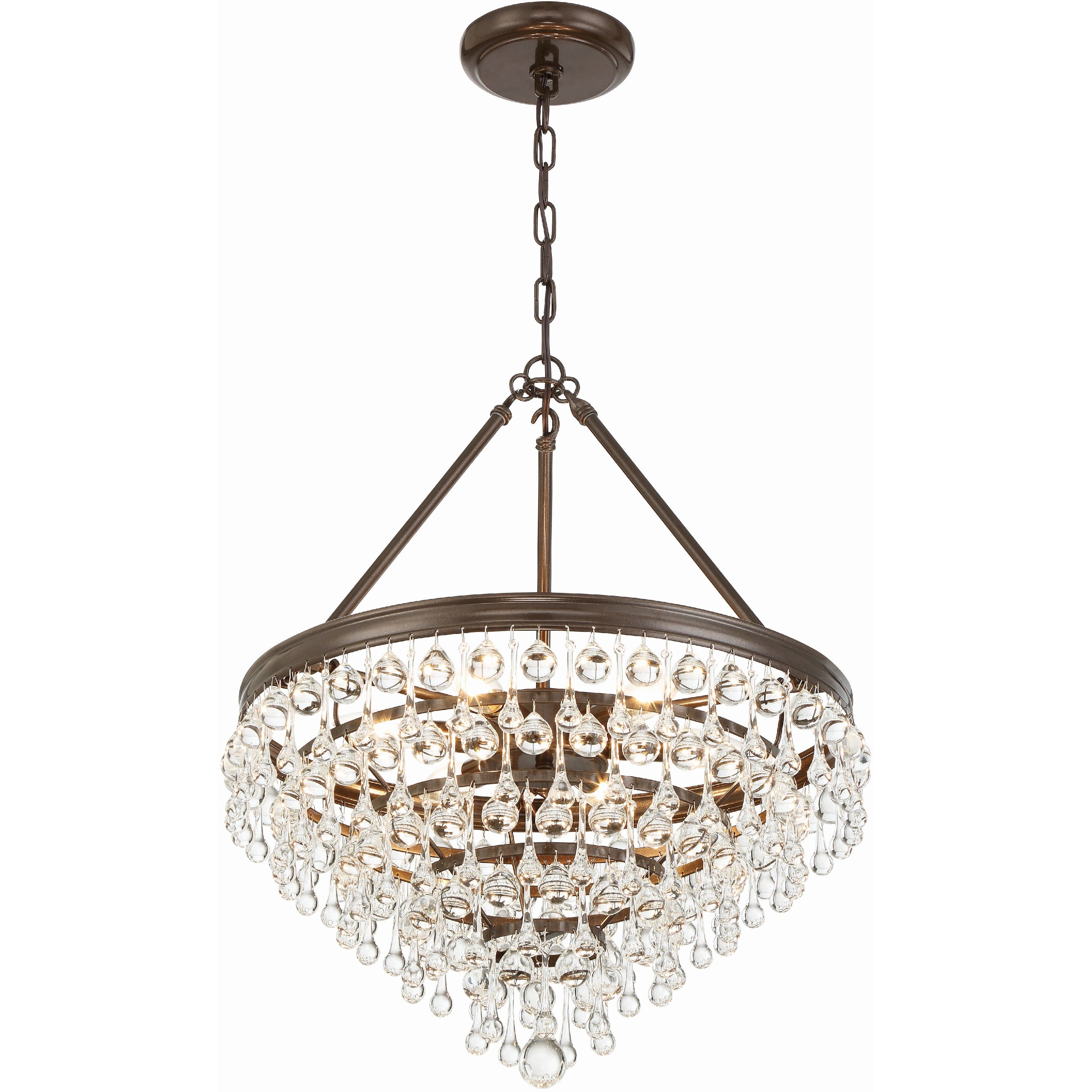 Calypso 6 Light 20 inch Vibrant Bronze Chandelier Ceiling Light