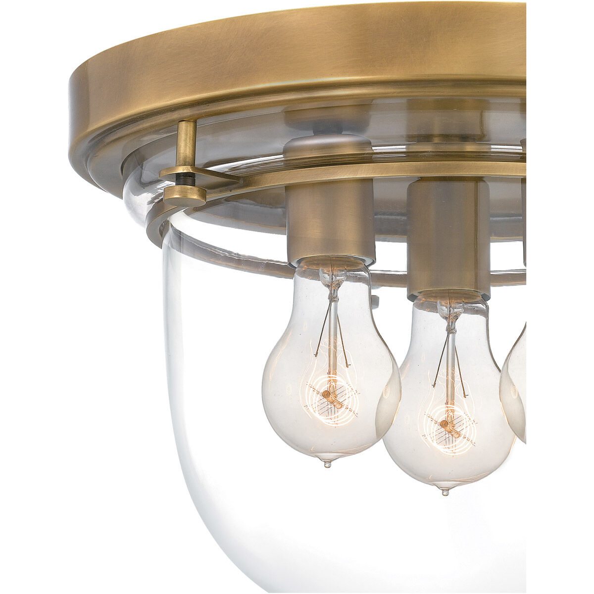 Quoizel QFL5287WS Quoizel 3 Light 13 inch Weathered Brass Flush