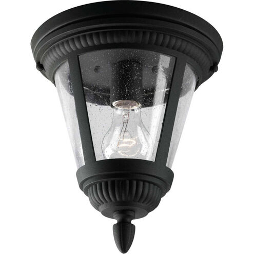 Westport 1 Light 9 inch Textured Black Outdoor Flush Mount in Bulbs Not Included, Clear Seeded
