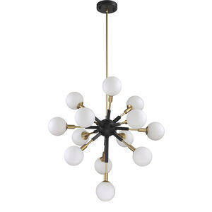 Ambience 13 Light 25.2 inch Black and Brass Pendant Ceiling Light