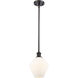 Ballston Cindyrella LED 8 inch Oil Rubbed Bronze Mini Pendant Ceiling Light in Matte White Glass