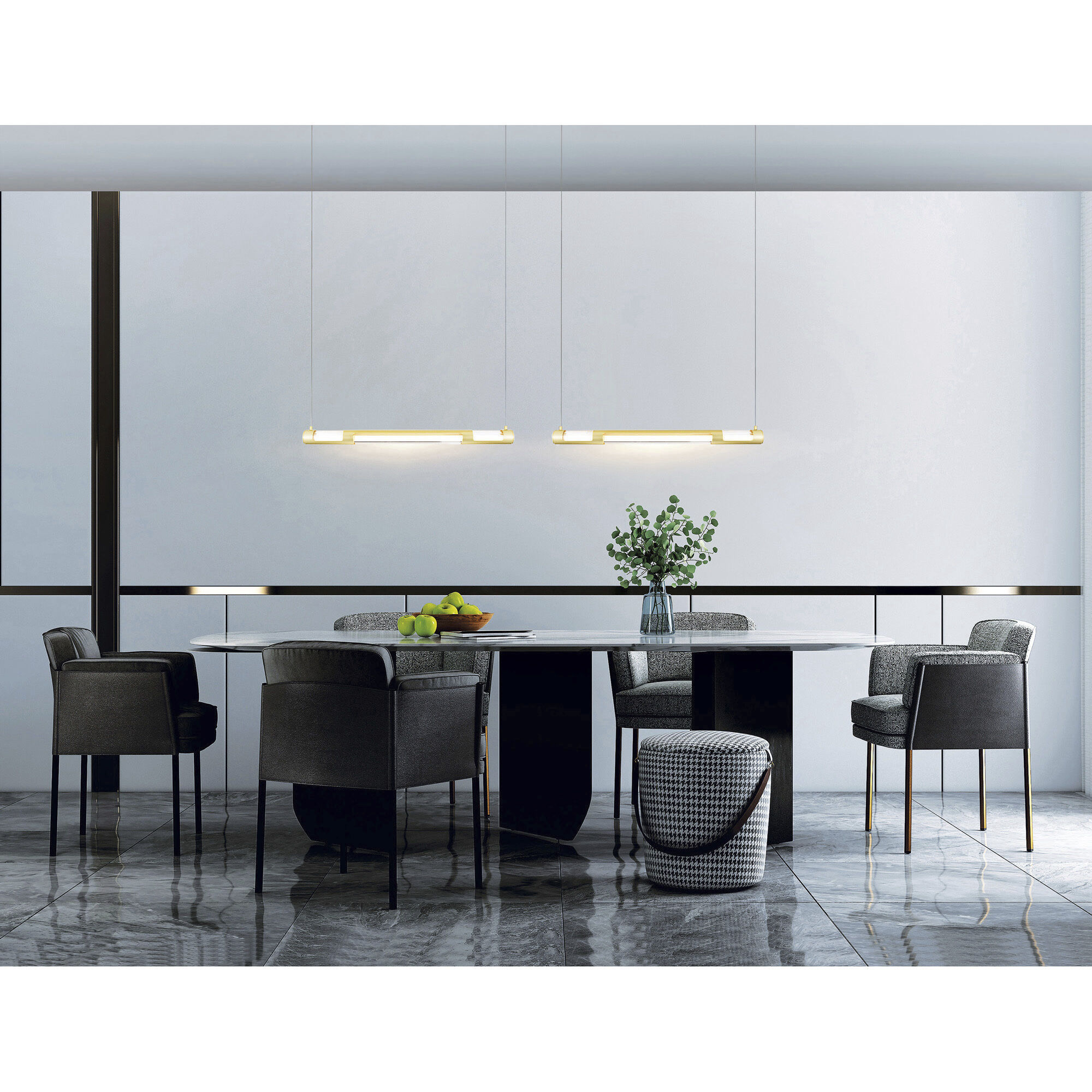 Neva LED 36 inch Satin Gold Island/Pool Table Light Ceiling Light