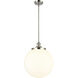 Franklin Restoration Beacon 1 Light 14 inch Polished Nickel Pendant Ceiling Light in Incandescent, Matte White