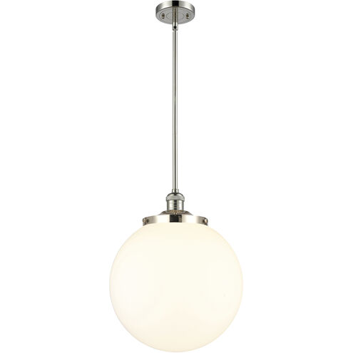 Franklin Restoration Beacon 1 Light 14 inch Polished Nickel Pendant Ceiling Light in Incandescent, Matte White
