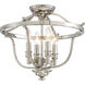 Audrey's Point 4 Light 17 inch Polished Nickel Semi Flush Mount Ceiling Light