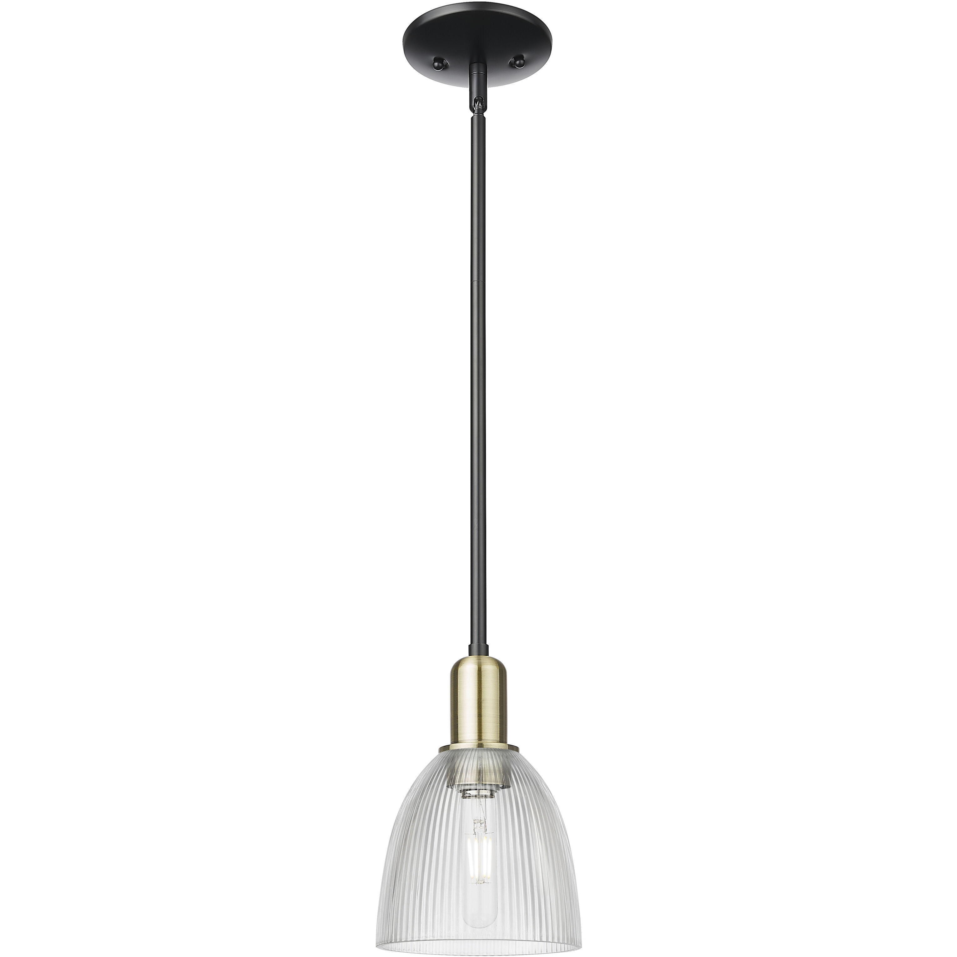 Arcadia Castile 1 Light 6 inch Black Antique Brass Mini Pendant Ceiling Light in Clear