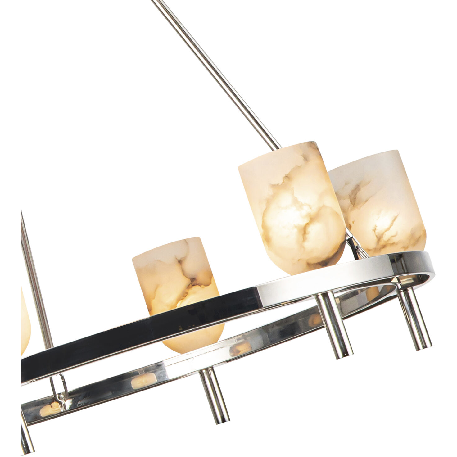 Lucian 6 Light 31.5 inch Polished Nickel/Alabaster Chandelier Ceiling Light in Alabaster Shade