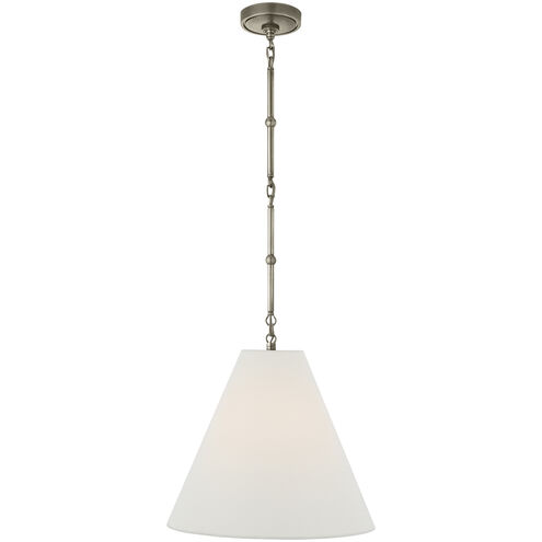Thomas O'Brien Goodman 1 Light 15 inch Antique Nickel Hanging Shade Ceiling Light in Linen, Small