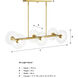 Litto 6 Light 36 inch Brushed Gold Island Light Ceiling Light