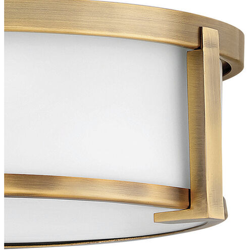 Lowell LED 16 inch Brushed Bronze Indoor Flush Mount Ceiling Light in Etched Opal