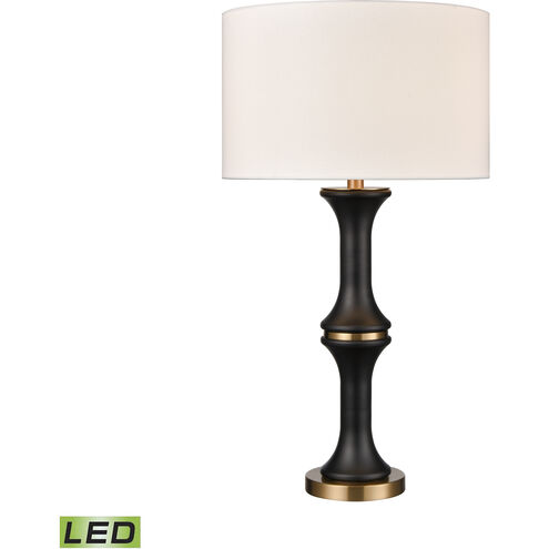 Bradley 30.5 inch 9 watt Matte Black with Satin Brass Table Lamp Portable Light