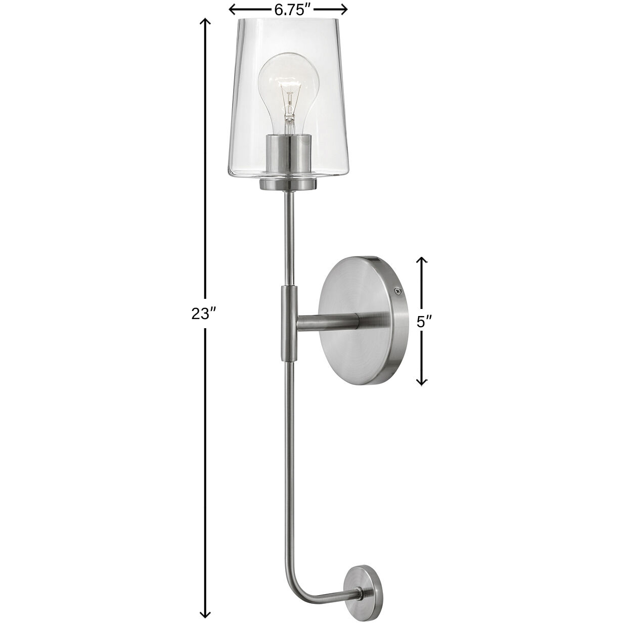 Kline LED 5 inch Brushed Nickel Sconce Wall Light