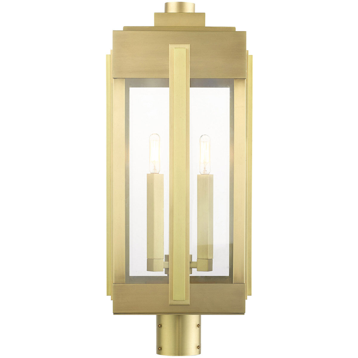 Lexington 3 Light 25 inch Natural Brass Outdoor Post Top Lantern