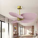 Atlas Alessandra Tropical 48 inch Brushed Brass with Light Pink Blades Ceiling Fan