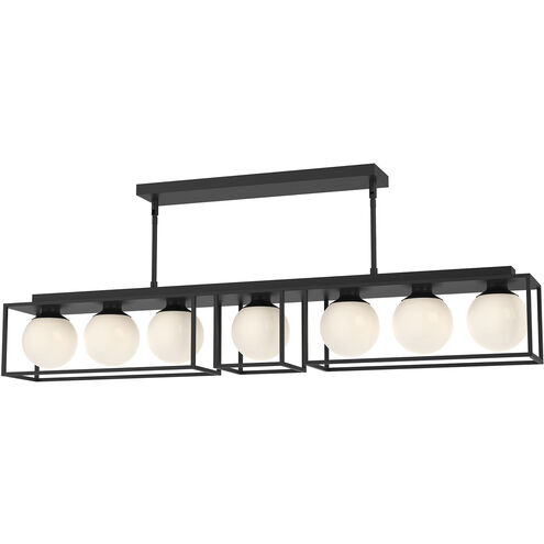 Amelia 7 Light 47.75 inch Matte Black Linear Pendant Ceiling Light